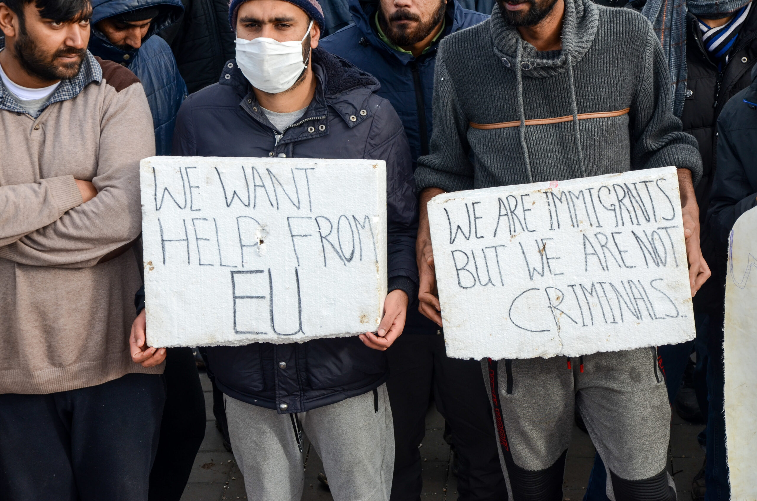 Bihac,,Bosnia,And,Herzegovina,04,Jan,2021:,Refugees,Protest,Against