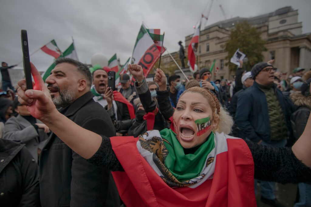 Iranians,On,The,Protests,In,Trafalgar,Sq,Over,Mahsa,Aminis