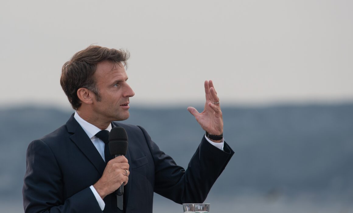 Marseille,,France, ,27 05 2023:,Emmanuel,Macron,Delivers,A,Speech,At