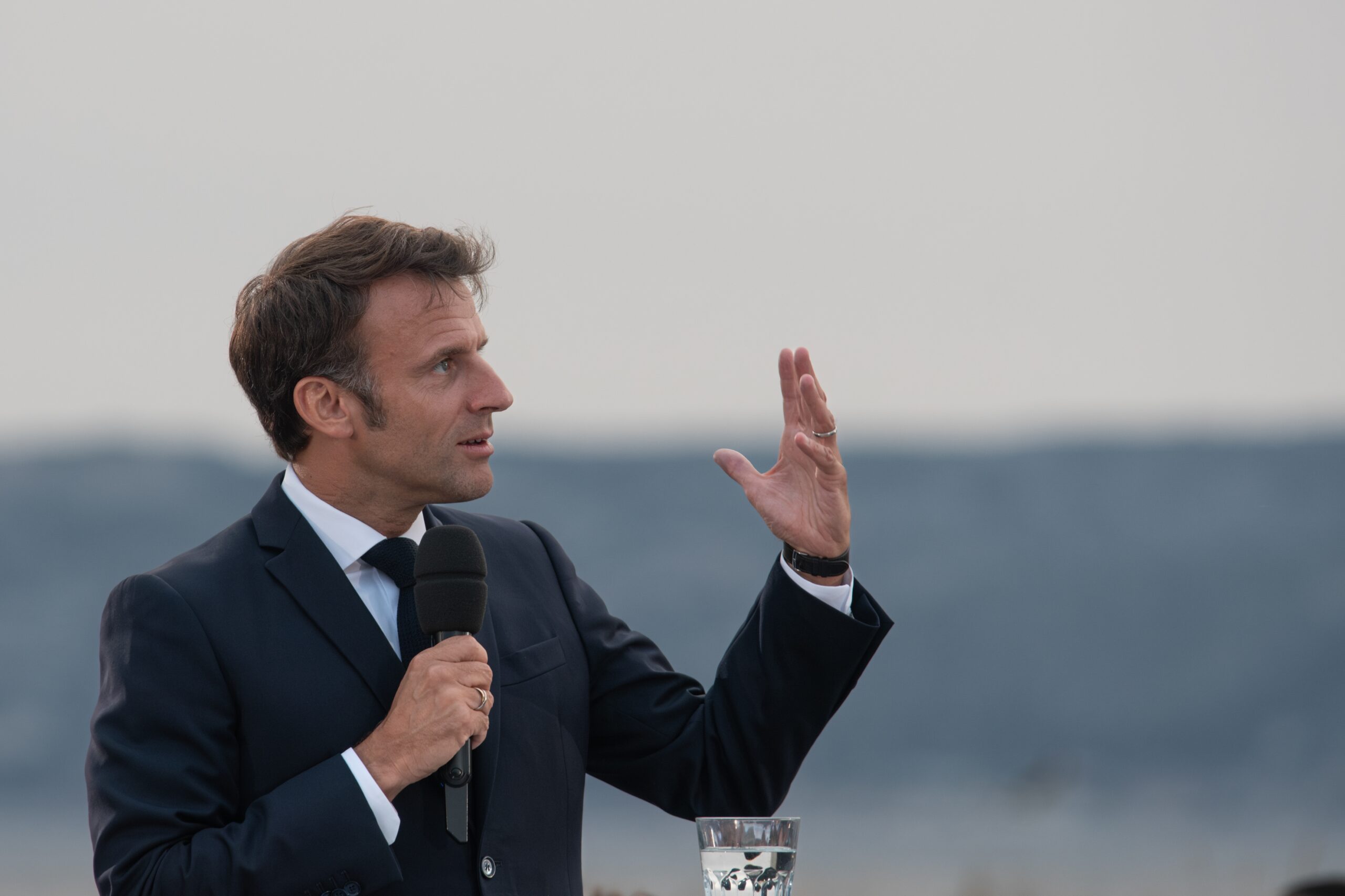 Marseille,,France, ,27 05 2023:,Emmanuel,Macron,Delivers,A,Speech,At