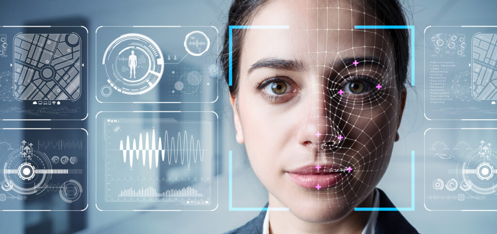 Authentication,By,Facial,Recognition,Concept.,Biometric.,Security,System.